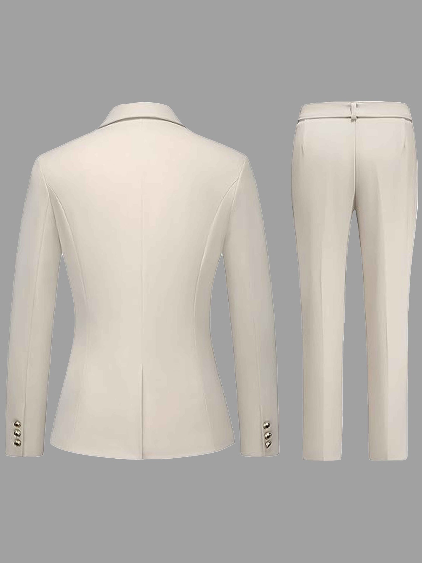 Modern Double Breasted Women's Notch Lapel Blazer and Pants Suit Set