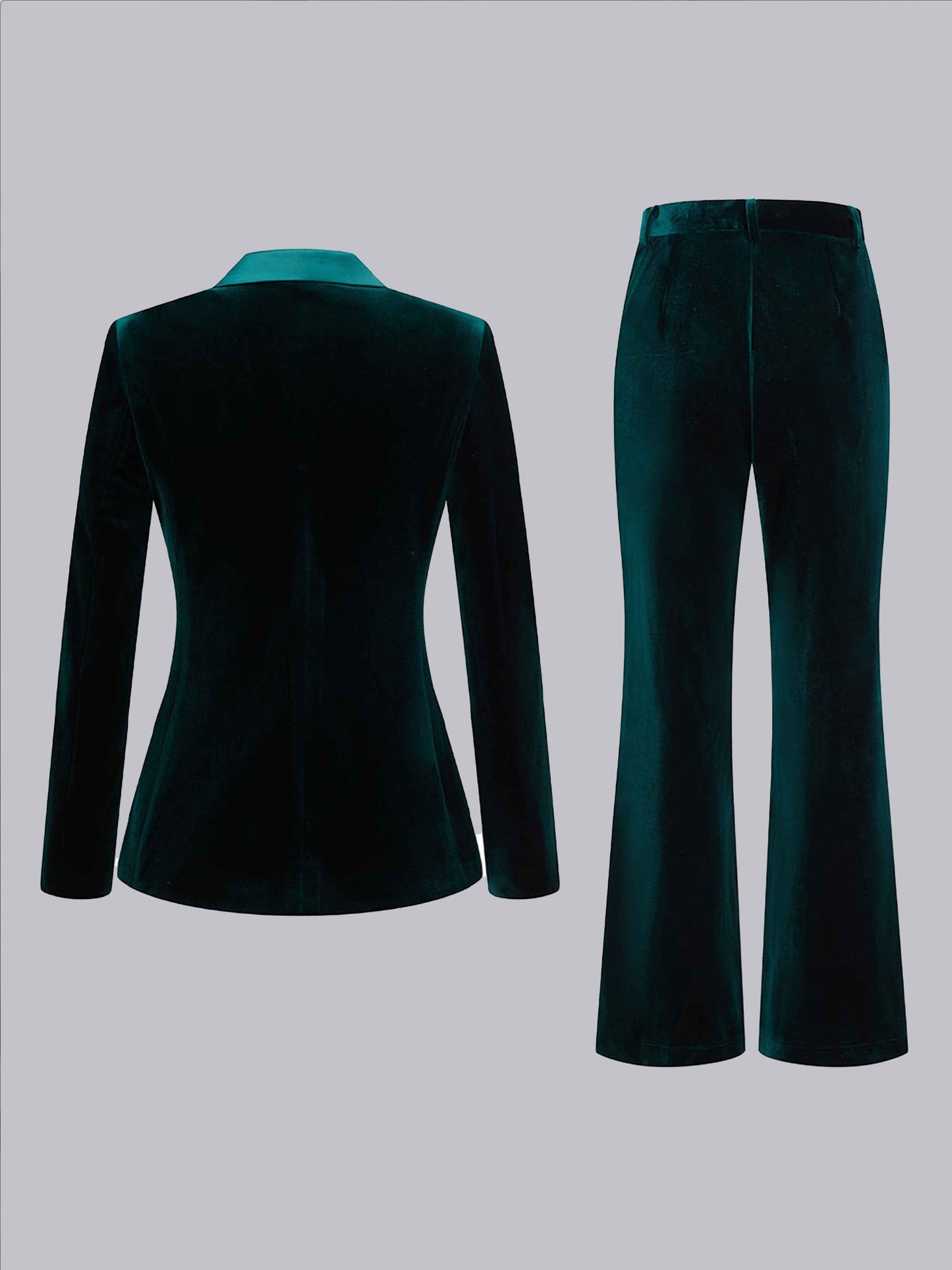 Modern Double Breasted Women's Velvet Slim Fit Formal Suit Set
