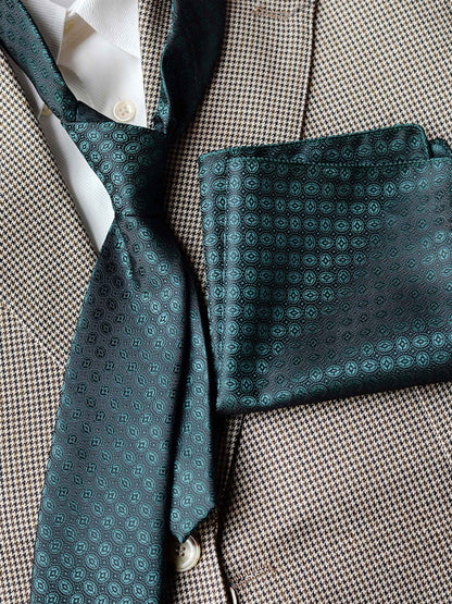 Modern Men's Patterned Tie and Pocket Square Set