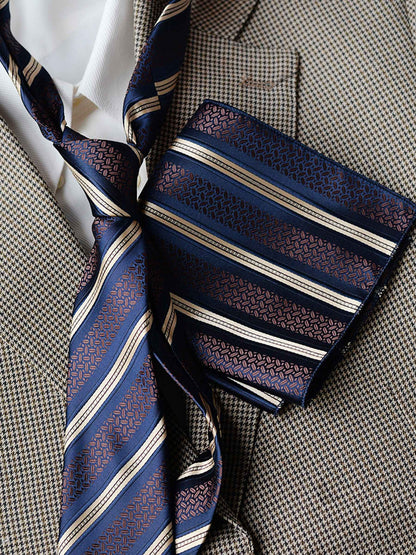 Modern Men's Patterned Tie and Pocket Square Set