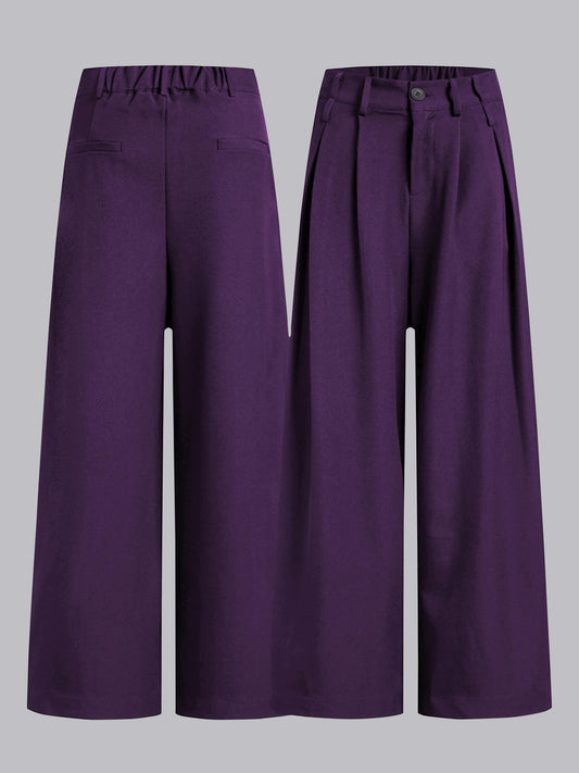 Modern Men's Solid Loose Fit Wide Leg Pants