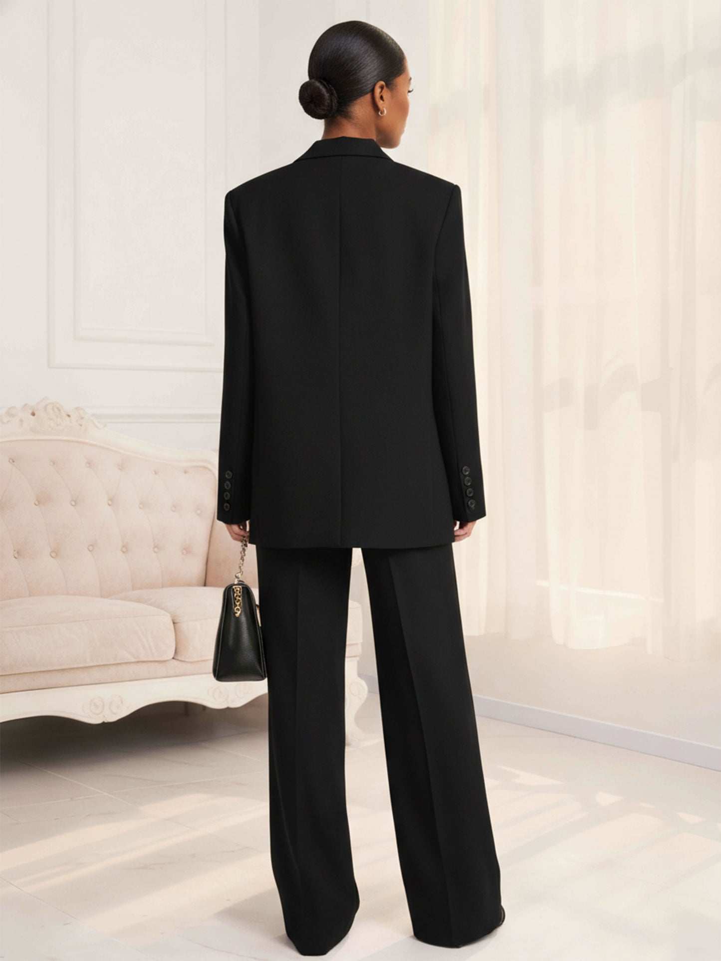 Modern One Button Notched Lapel Women's 2 Pieces Casual Suits