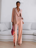 Modern Peak Lapel One-Button Women's 3 Pieces Formal Suit Set
