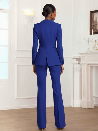 Modern Peak Lapel One Button Women's 2 Pieces Slim Fit Business Suits