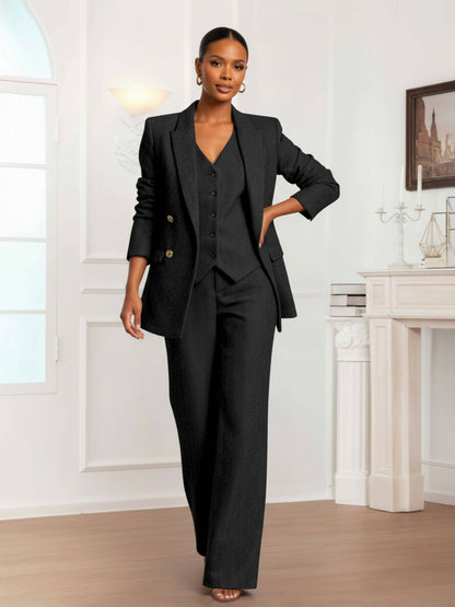 Modern Women's 3 Pieces Herringbone Semi Formal Suit