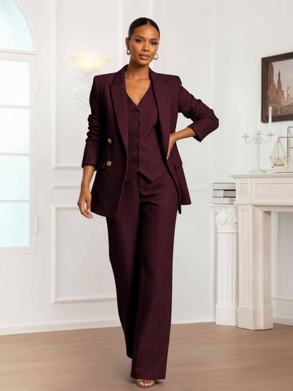 Modern Women's 3 Pieces Herringbone Semi Formal Suit