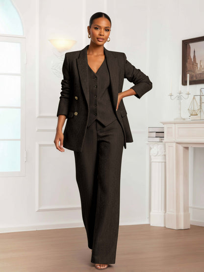 Modern Women's 3 Pieces Herringbone Semi Formal Suit
