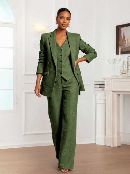 Modern Women's 3 Pieces Herringbone Semi Formal Suit
