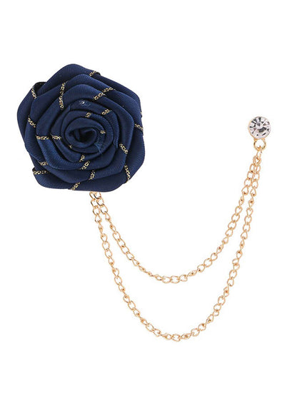 Trendy Rose Flower Lapel Pins for Men's Suit