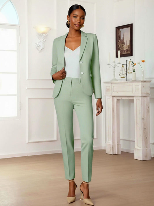 Notch Lapel Slim Fit Women's 2 Pieces Two Button Suit For Guest