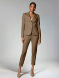 Notch Lapel Two Buttons Women's 2 Pieces Blazer and Pants Suit Set