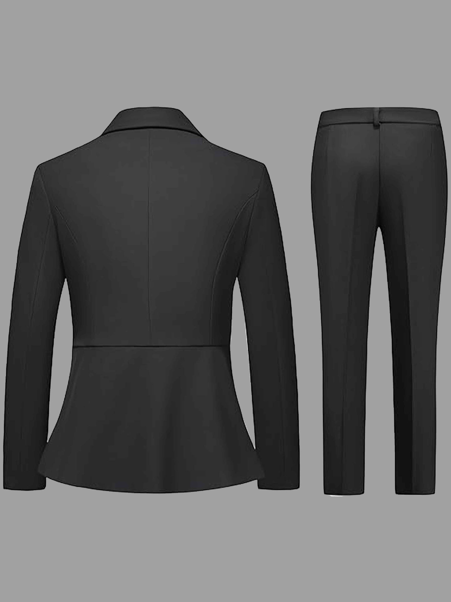 Notch Lapel Women's 2 Pieces Irregular Blazer and Pants Suit Set With Belt