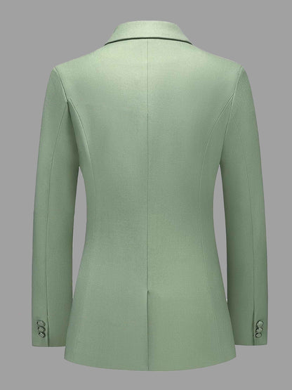 One Button Notch Lapel Women's 2 Pieces Blazer and Pants Suit Set