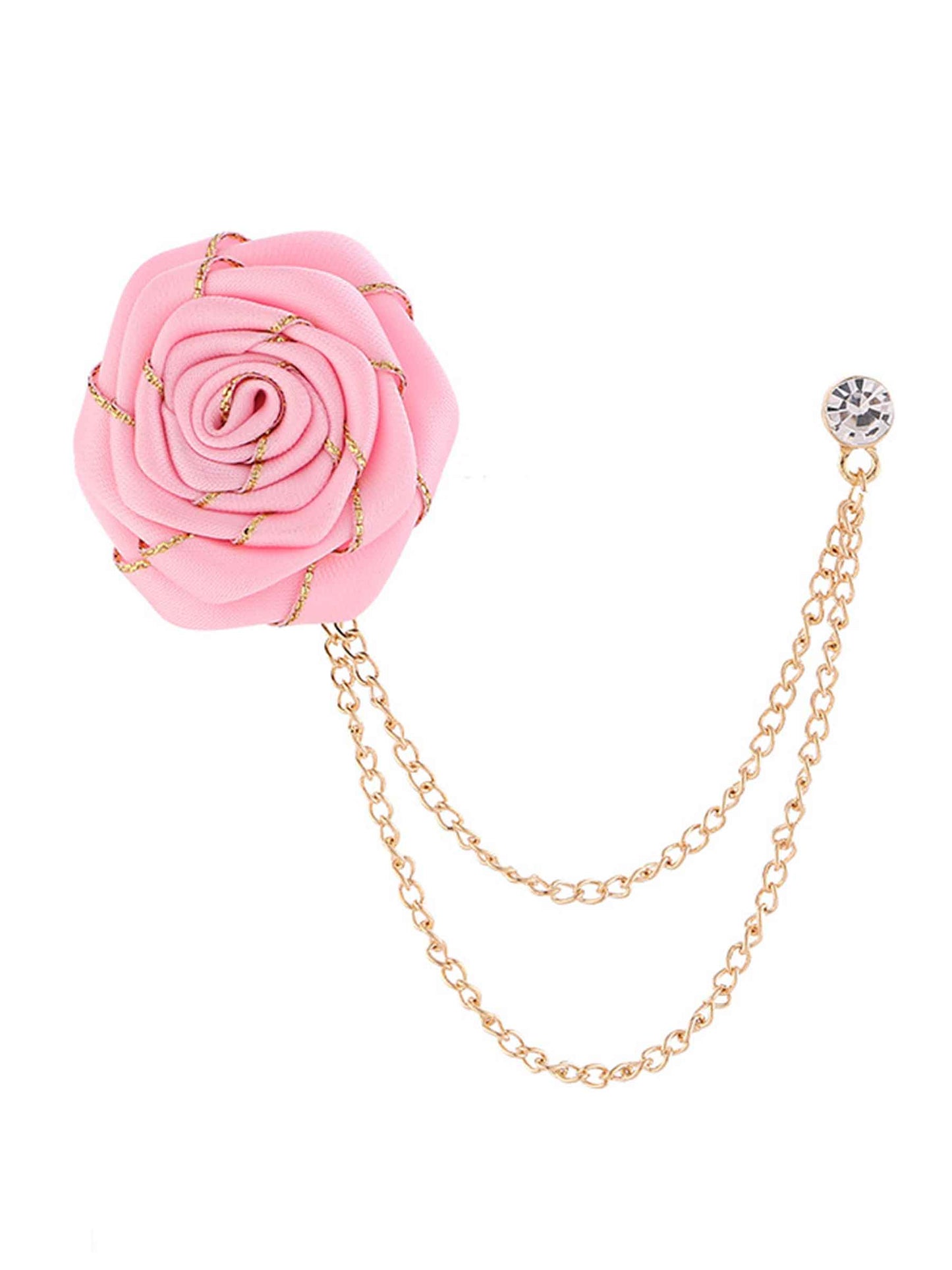 Trendy Rose Flower Lapel Pins for Men's Suit