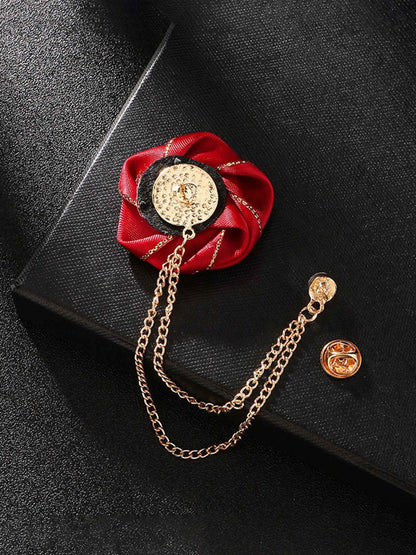 Trendy Rose Flower Lapel Pins for Men's Suit