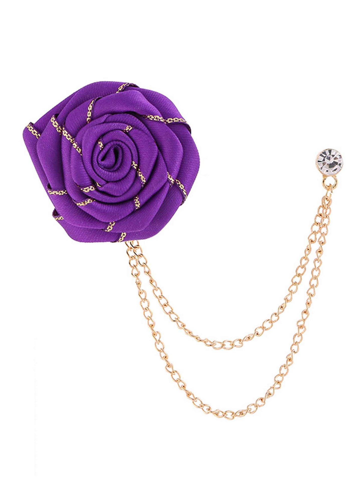 Trendy Rose Flower Lapel Pins for Men's Suit