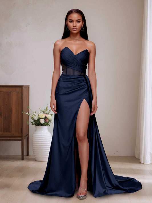Navy Blue Bridesmaid Dresses Elegant Styles | Cathnina Navy Blue Bridesmaid Dresses Elegant Styles | Cathnina