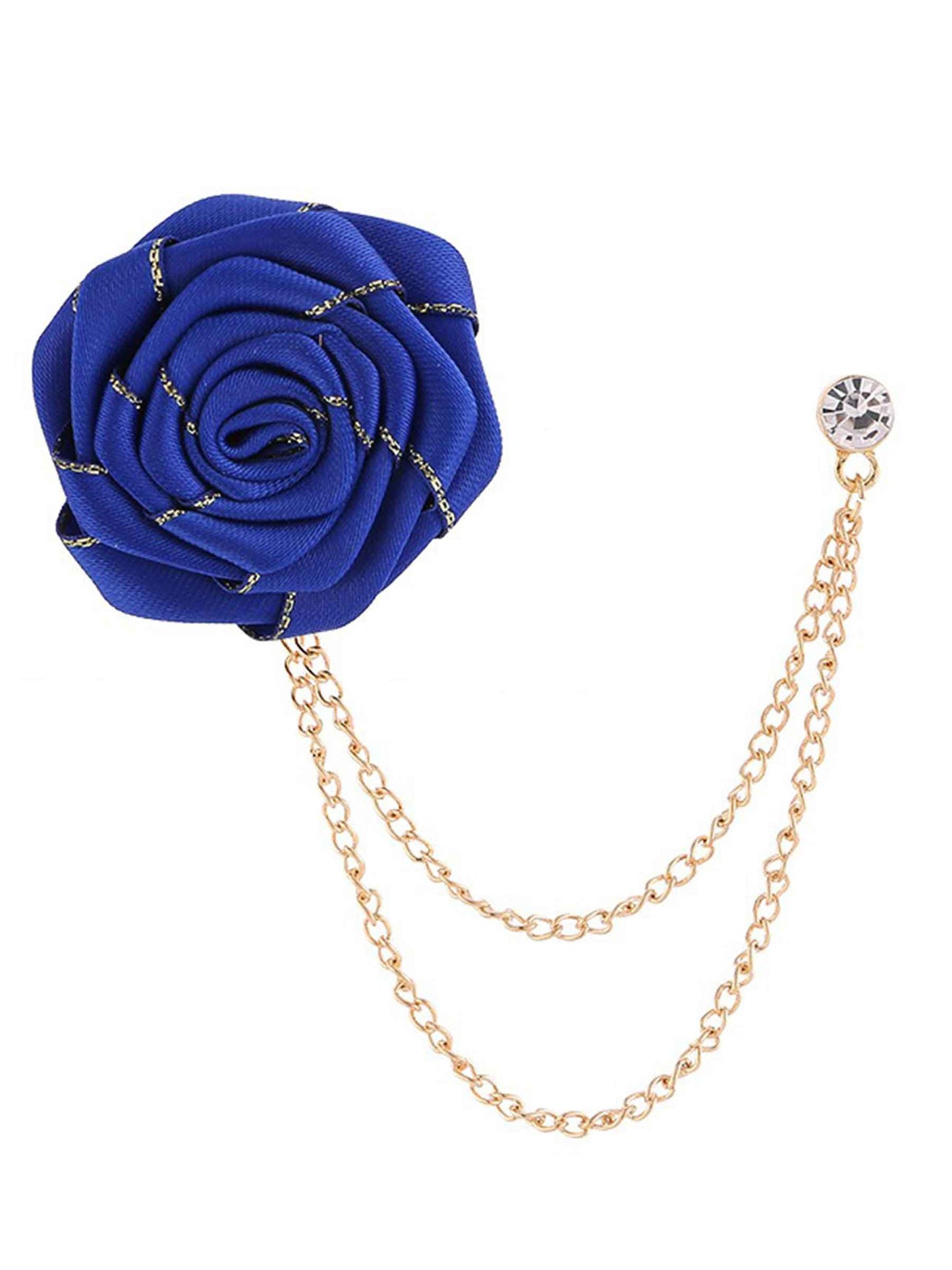 Trendy Rose Flower Lapel Pins for Men's Suit