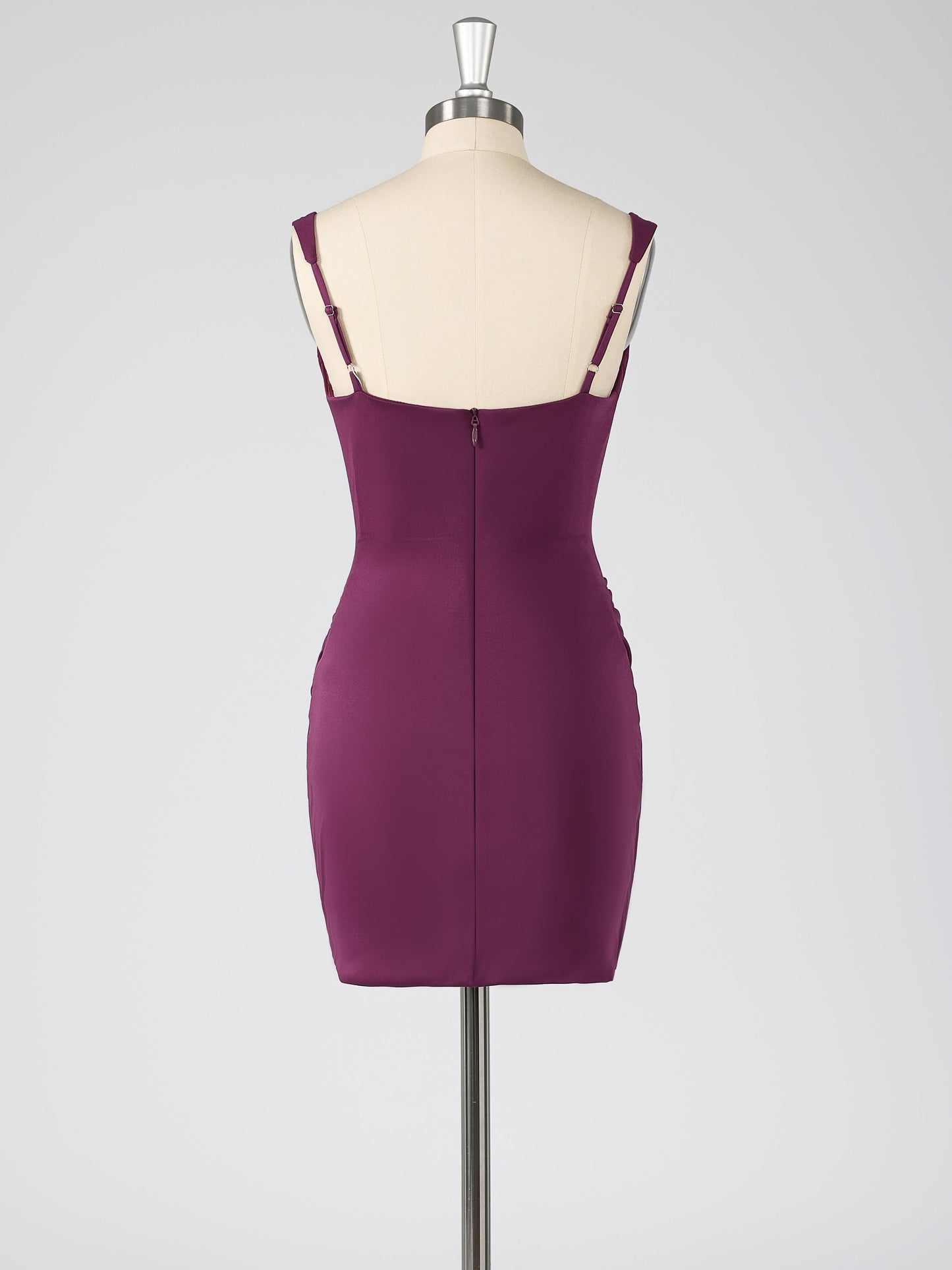 Sadie Sheath Square Neck Sleeveless Ruched Mini Homecoming Dresses