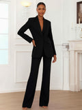Shawl Lapel One Button Women's 2 Pieces Formal Blazer and Pants Set