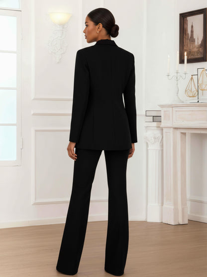 Shawl Lapel One Button Women's 2 Pieces Formal Blazer and Pants Set