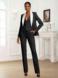 Shawl Lapel Single Breasted Slim Fit Women's 3 Pieces Suits