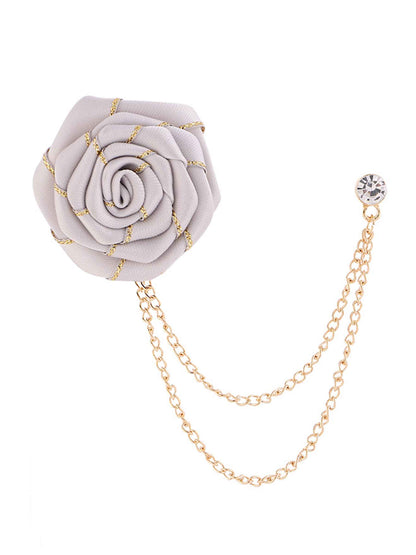Trendy Rose Flower Lapel Pins for Men's Suit
