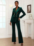 Sophisticated Velvet Double Breasted Women's Formal Suit Set