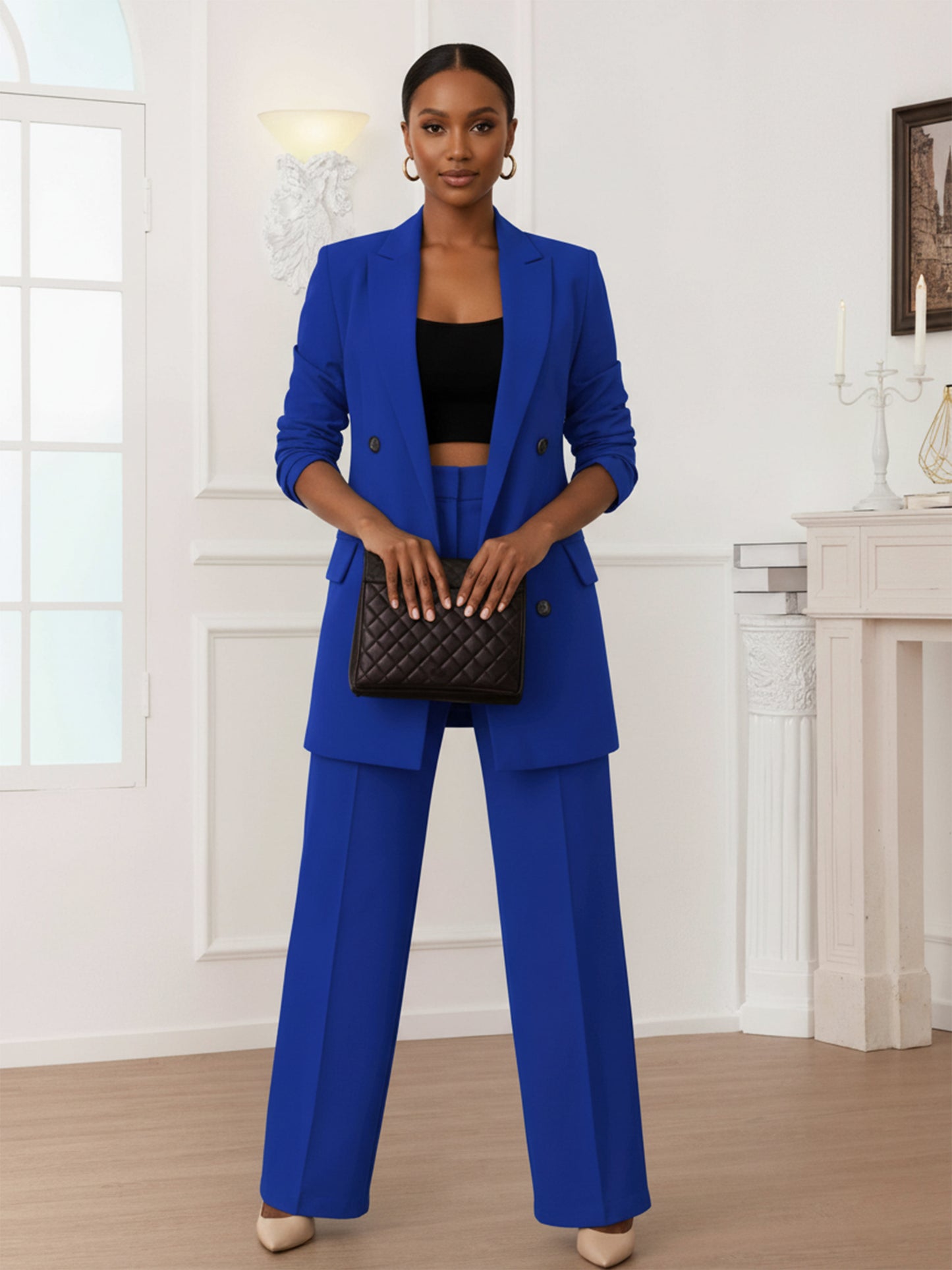 Stylish Women's 2 Pieces Peak Lapel Guest & Business Suit