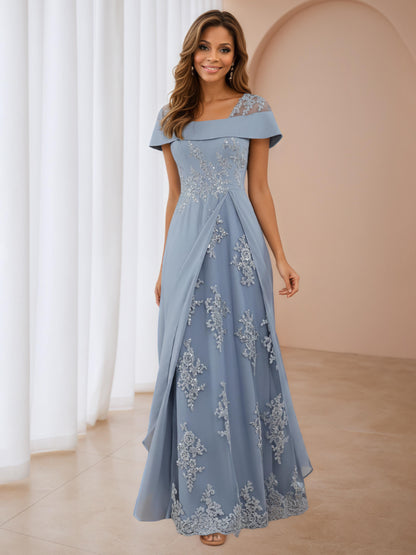 Tatiana Delicate A-Line Off the Shoulder Lace Chiffon Mother of the Br – Cathnina