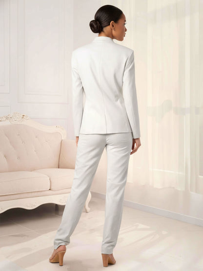 Timeless One Button Notch Lapel Women's 2 Pieces Slim Fit Suits
