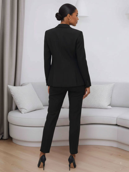 Trendy Notch Lapel Women's 2 Pieces Business Casual Suits