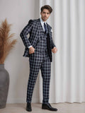 Trendy Peak Lapel One Button Men's 3 Pieces Houndstooth Suit