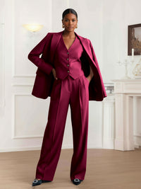 Trendy Peak Lapel Women's 3 Pieces regular Fit Business Casual Suits