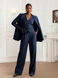 Trendy Peak Lapel Women's 3 Pieces regular Fit Business Casual Suits