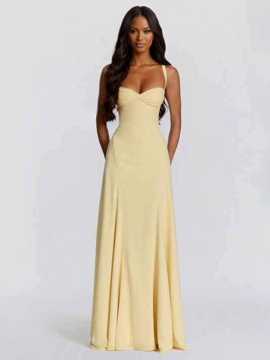 Velina A-Line Sweetheart Sleeveless Floor-Length Long Prom Dresses