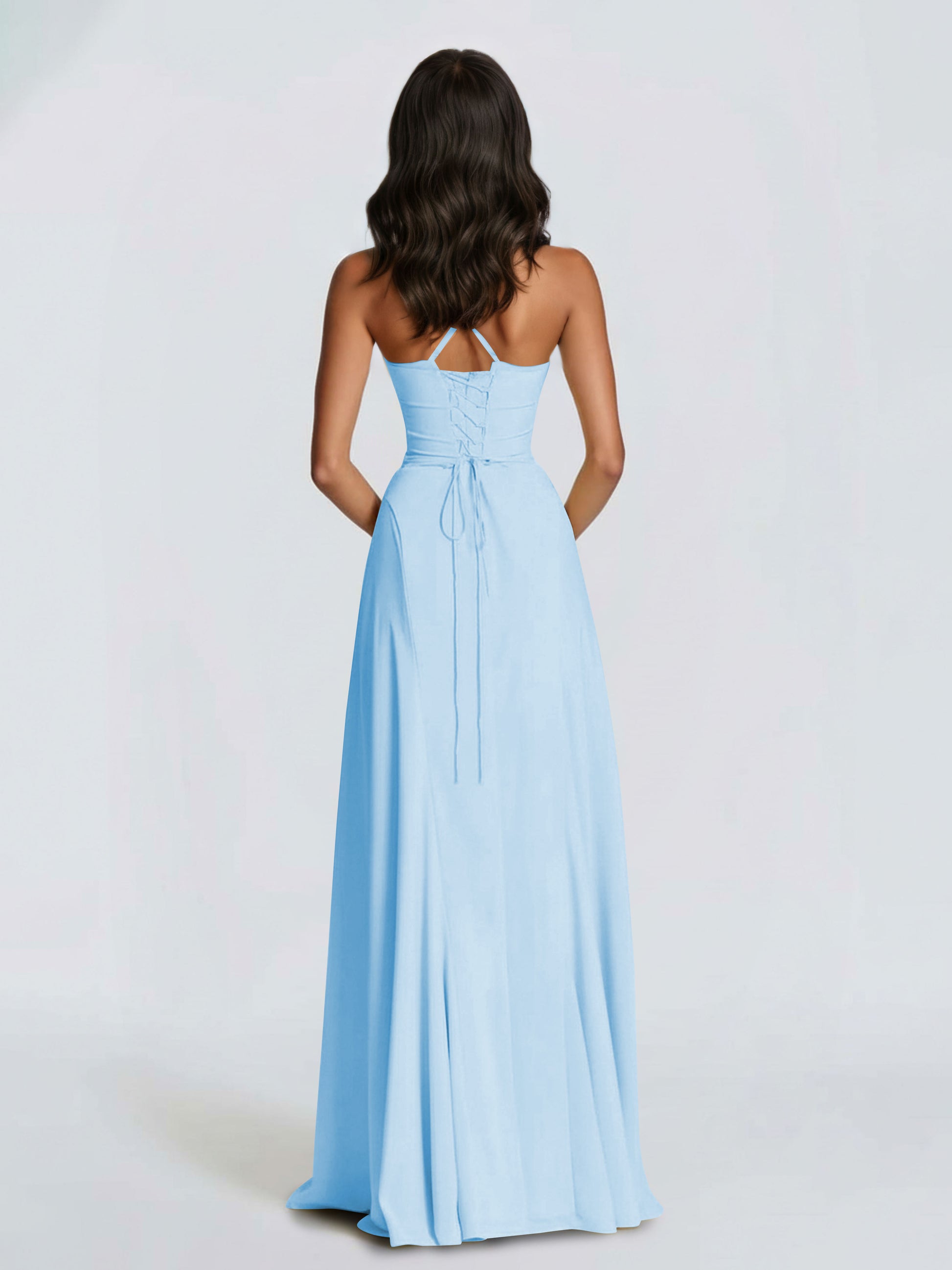 blue floor length dress Velina A-Line Sweetheart Sleeveless Floor-Length Long Prom Dresses – Cathnina