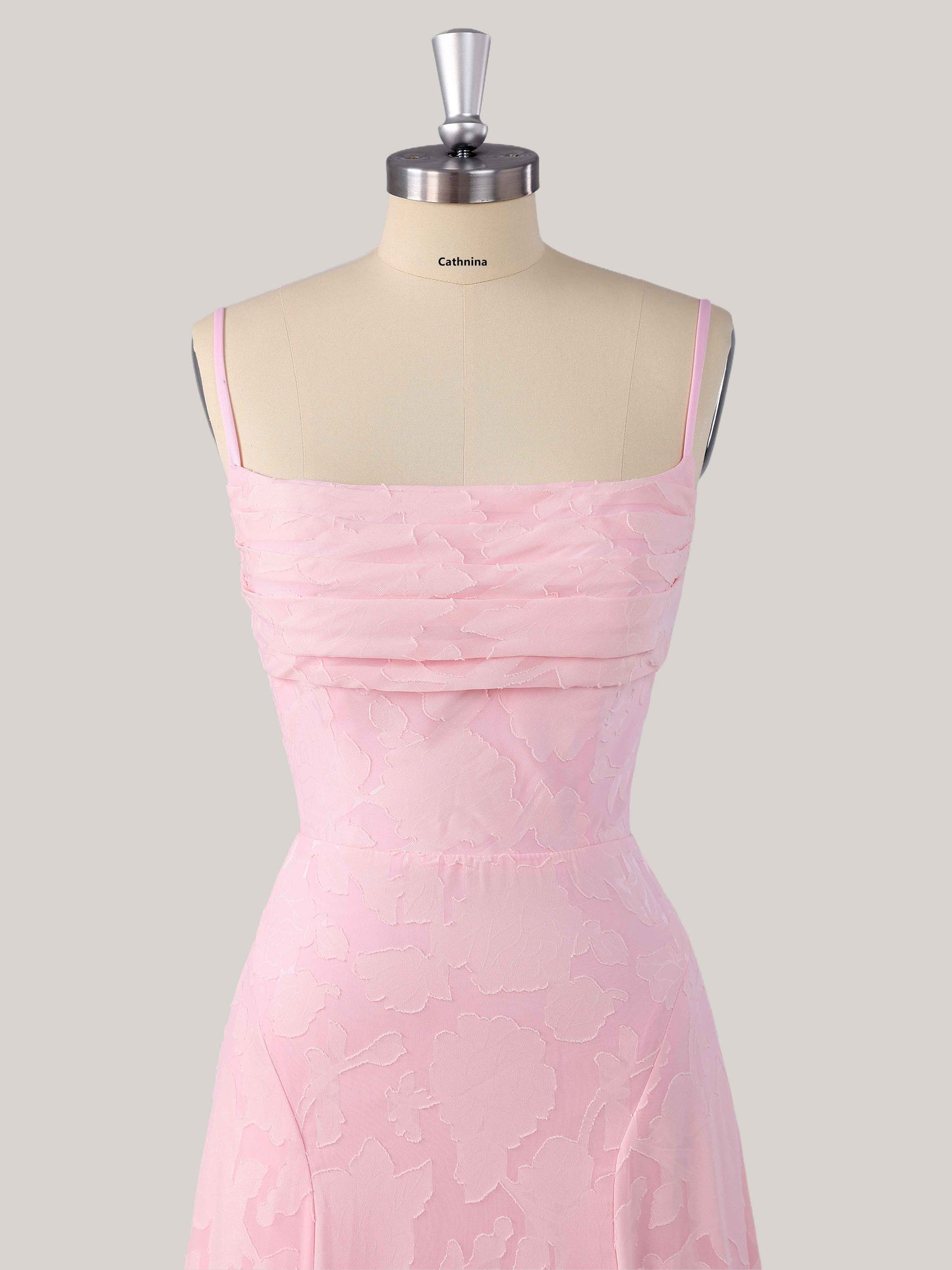 Vella A-Line Spaghetti Strap Sleeveless Floor-Length Floral Lace Long Bridesmaid Dresses