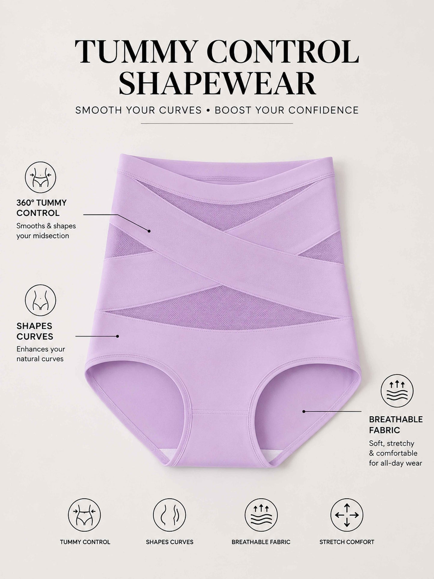 Women's High-Waisted Tummy Control Shapewear