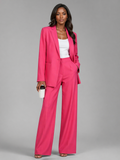 Womens 2 Piece Casual Suit Set Notch Lapel One Button