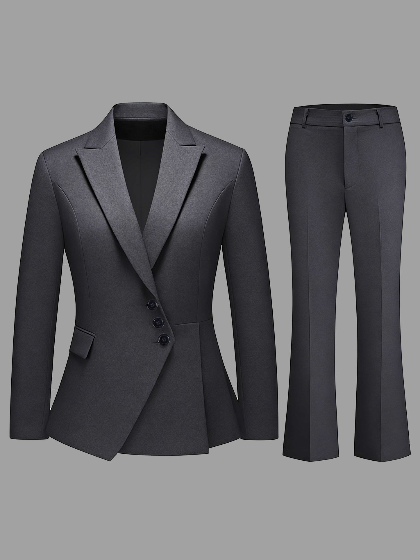 Womens 2 Piece Formal Suit Set Three Button Slim Fit
