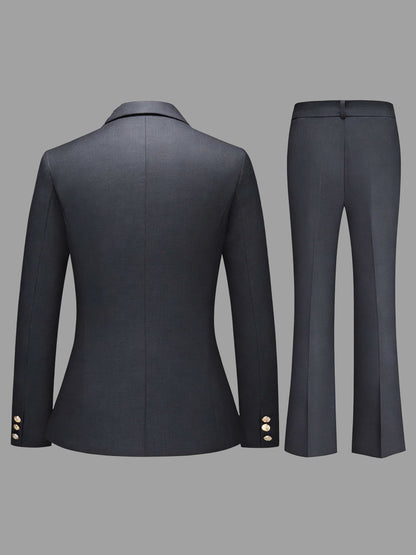 Womens 2 Piece Formal Suit Set Three Button Slim Fit