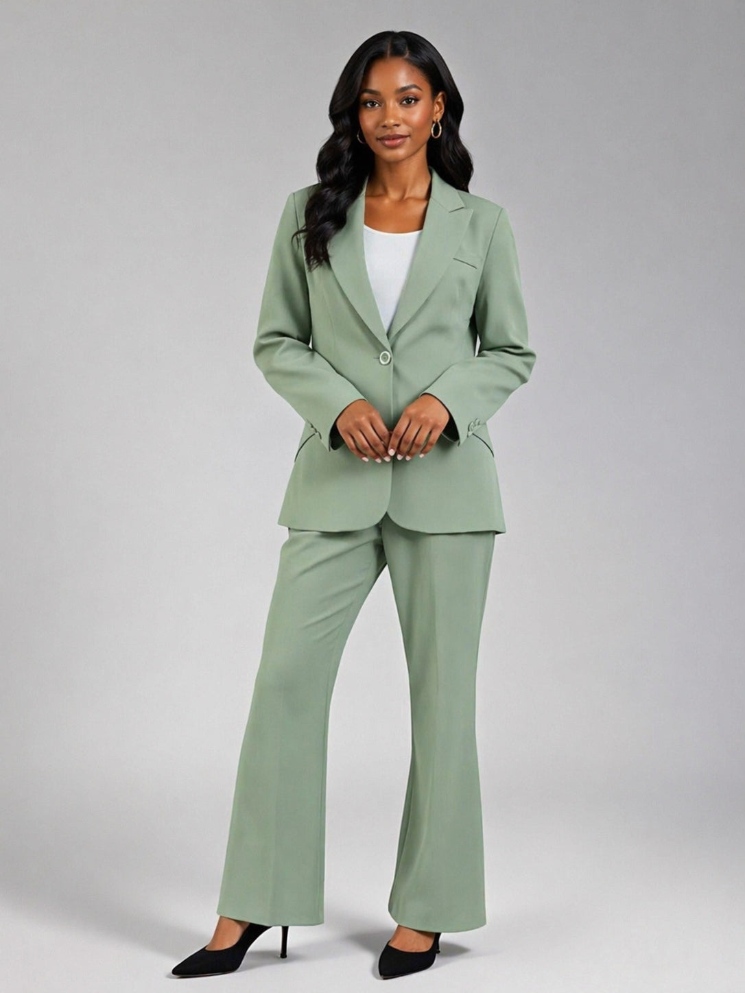 Womens 2 Piece Guest Suit Set One Button