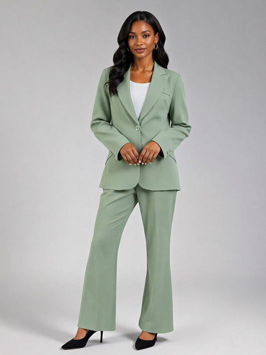 Womens 2 Piece Guest Suit Set One Button