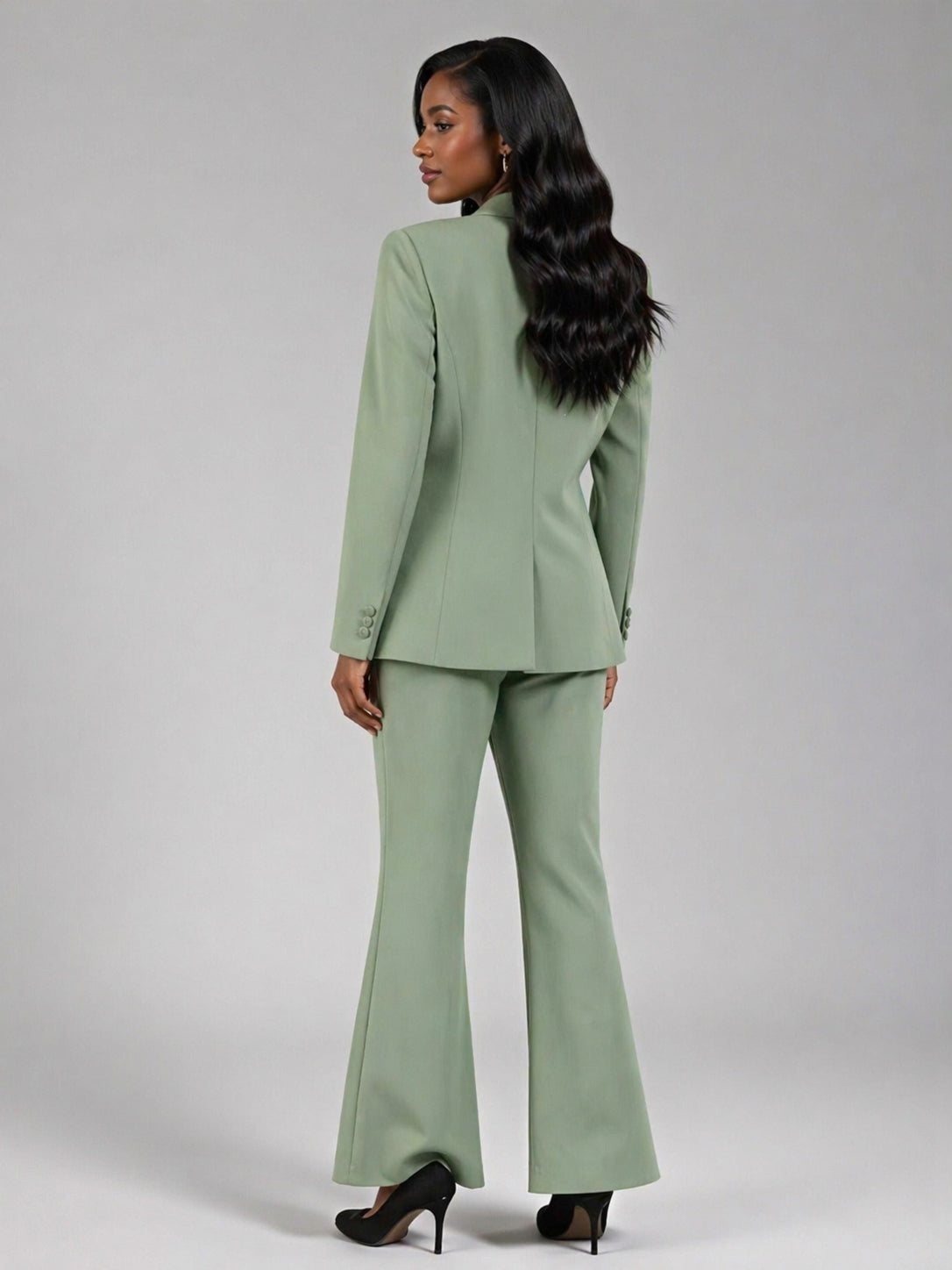 Womens 2 Piece Guest Suit Set One Button