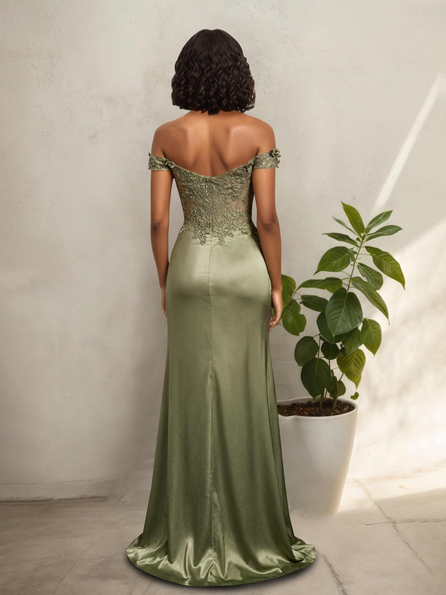 Xalina Trendy Sleeveless 3D Floral Corset Prom Dresses with Slit