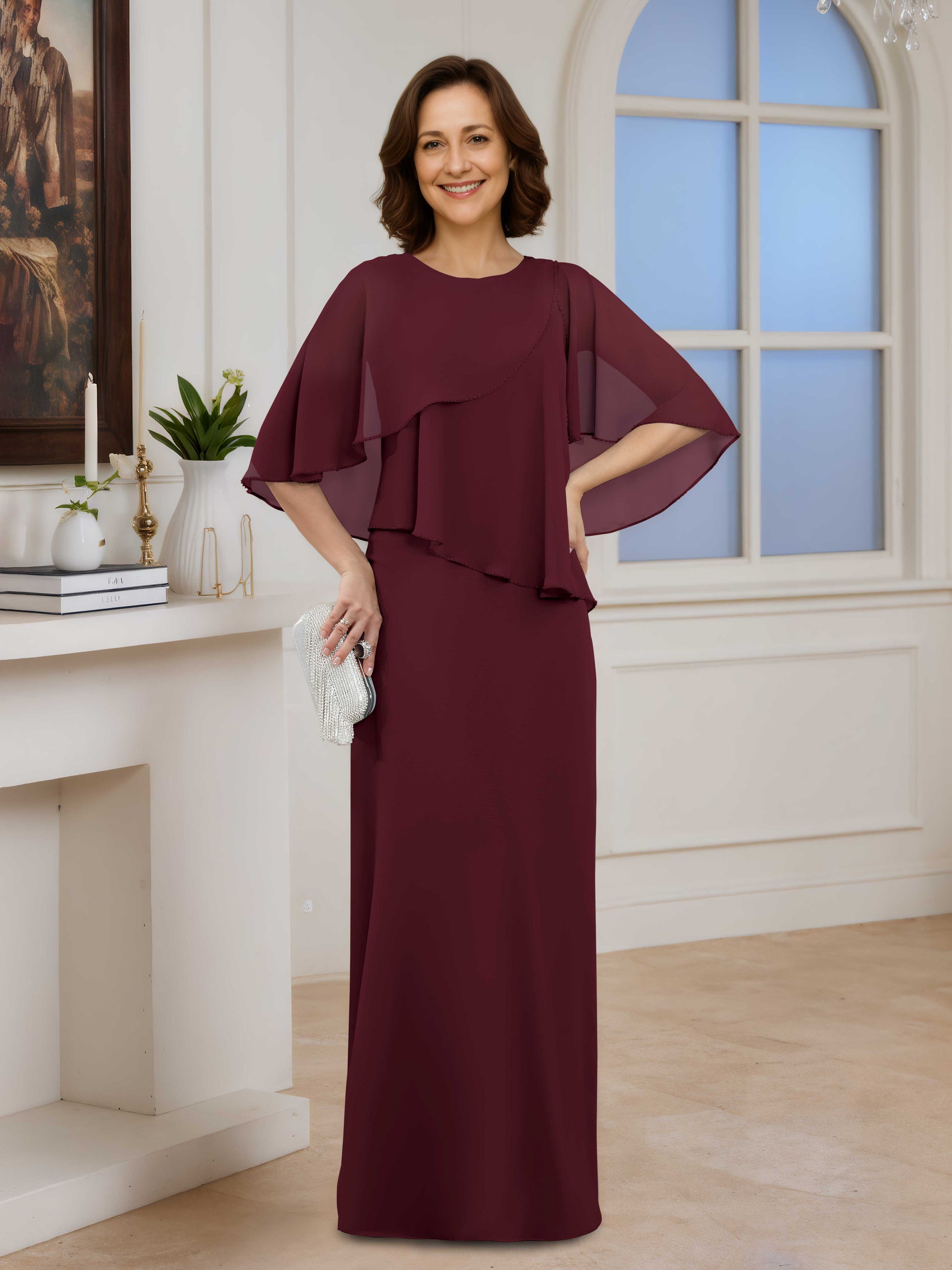 Yalora A-Line Scoop Short Sleeves Mother of the Bride & Groom Dresses – Cathnina Yalora A-Line Scoop Short Sleeves Mother of the Bride & Groom Dresses – Cathnina