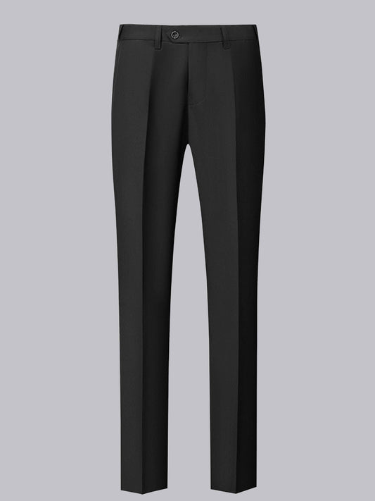 Black Men's Straight Leg Plain Standard Fit Pants