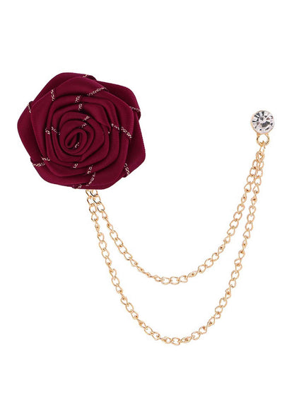 Trendy Rose Flower Lapel Pins for Men's Suit