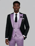 Chic Shawl Lapel One Button Men's 3 Pieces Suit for Prom